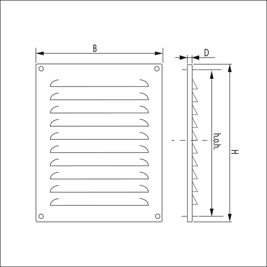 SCHOEPENROOSTER, ALUMINIUM MILL-FINISH 1-1521A 3340309