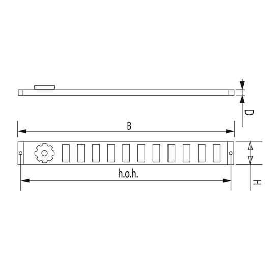 SCHUIFROOSTER, ALUMINIUM, 40 MM. HOOG GEANODISEERD 3-3704AA 3340319