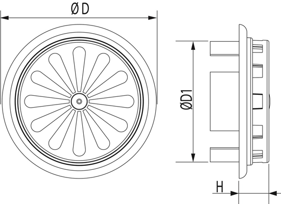 VENTILATIEROOSTER VERSTELBAAR Ø 100/150 MM, WIT 20200730 3340328