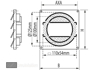 LAMELLENROOSTER MET AFDRUIPRAND Ø100/125 / 110X55MM, BRUIN 20200181 3341016