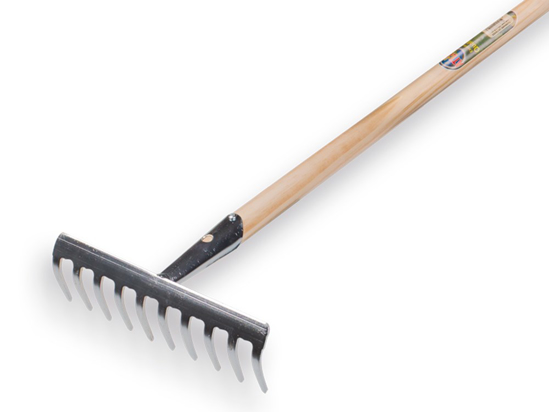 TUINHARK VERZINKT 12 GEBOGEN TANDEN, MET STEEL 150 X 2,8 CM.  3343806