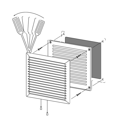 SCHUIFROOSTER LUXE UITVOERING 160X160 MM, AFSLUITBAAR 20210150 3344085