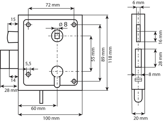 UKS PZ 55/65B / POORTSLOT 55/65 PZ  3344090