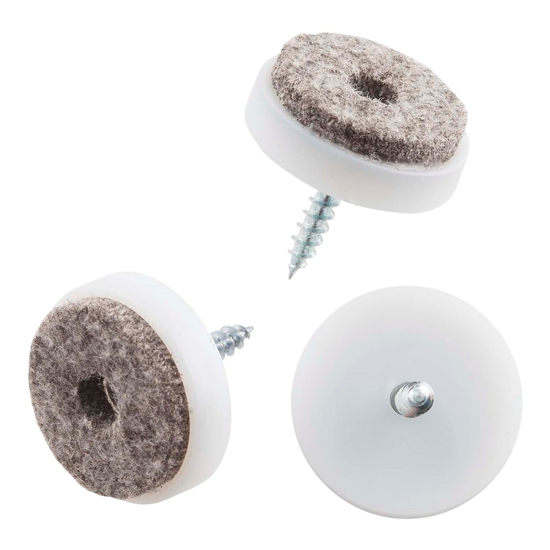 VILTGLIJDER MET SCHROEF GRIJS VILT HOUDER LICHTGRIJS GRIJS 20 MM 100ST 646 3344582