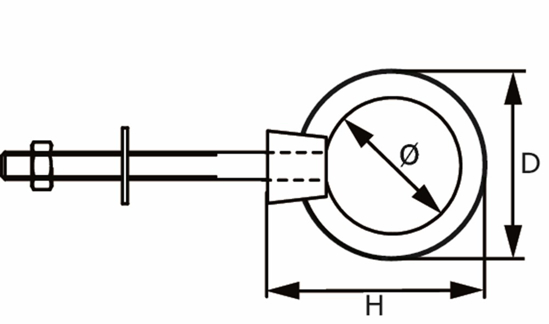 598-6100I / OOGBOUT 06X100MM RVS AISI 316  3344898