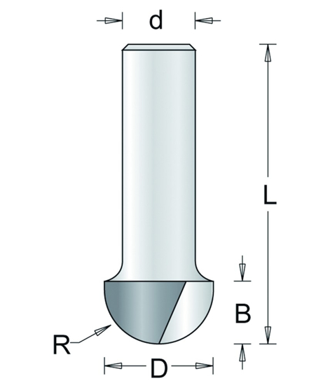 263-8 HM HOLPROFIELFREES , D= 25,4, R= 12,7 263-8 3345539