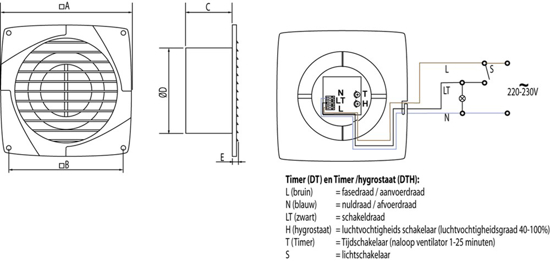 VENTILATOR 100DT TIMER (Ø 100MM) 20100201 3345998