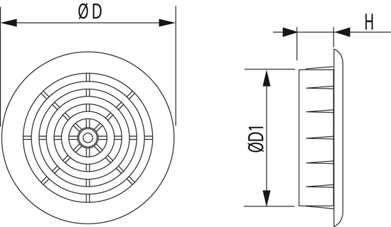 VENTILATIEROOSTER Ø 47 MM (2 STUKS) 20201000 3346012