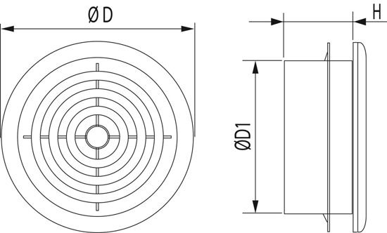 VENTILATIEROOSTER & HOGE MONTAGERING & KLEMRING Ø125 MM,ALU 20201026 3346025