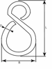 205-27M / GESLOTEN S-HAAK 1,8MM 26X14MM ME  3346053