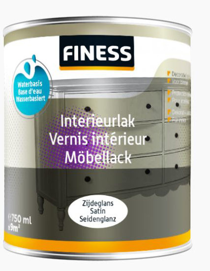 FINESS INTERIEURLAK ZIJDEGLANS ACRYL BI 750ML 4681 DONKER EIKEN 35327950 3349221