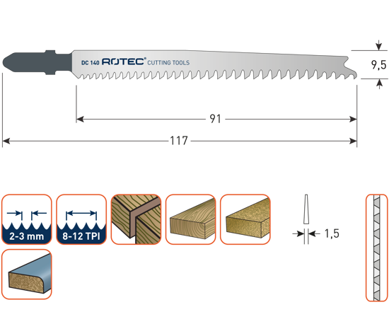 DECOUPEERZAAGBLAD DC140 / T234X (VPE 5) 520.0140 3349946