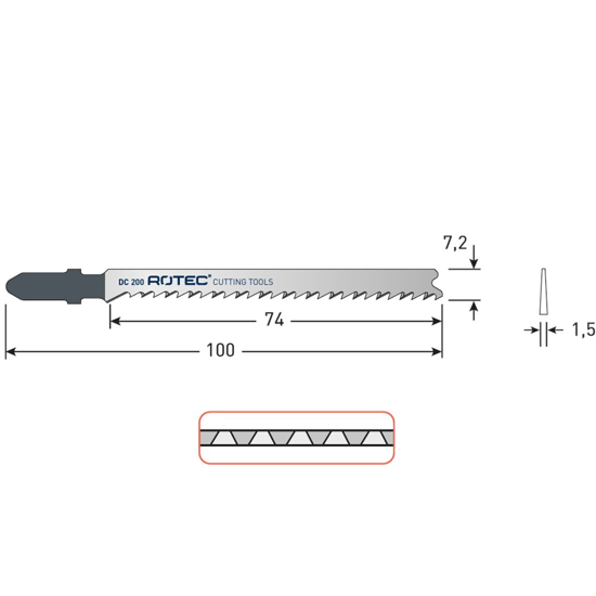 DECOUPEERZAAGBLAD DC200 / T101B (VPE 5) 520.0200 3349950