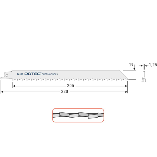 RECIPROZAAGBLAD RC120 / S1111K(VPE 5) 525.0120 3349969