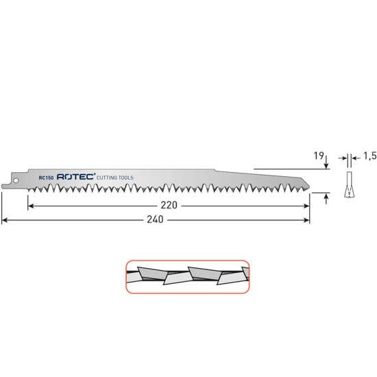 RECIPROZAAGBLAD RC150 / S1531L(VPE 5) 525.0150 3349970