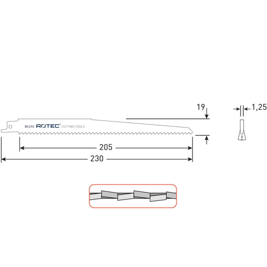 RECIPROZAAGBLAD RC270 / S1111DF (VPE 5) 525.0270 3349976