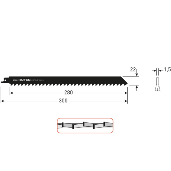 RECIPROZAAGBLAD RC830 / S1241HM (VPE 1) 525.0830 3349991
