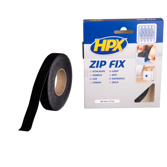 ZIP FIX KLITTENBAND (LUS) - ZWART 20MM X 5M Z2005L 3350618
