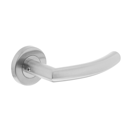 DEURKRUK HALF ROND/HOEK90° BASIC OP ROND GEVEERDE ROZET ø53X9MM RVS GE  3351885