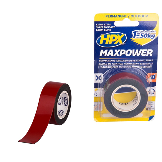 MAX POWER OUTDOOR BEVESTIGINGSTAPE - ZWART 25MM X 1,5M OT2502 3352269