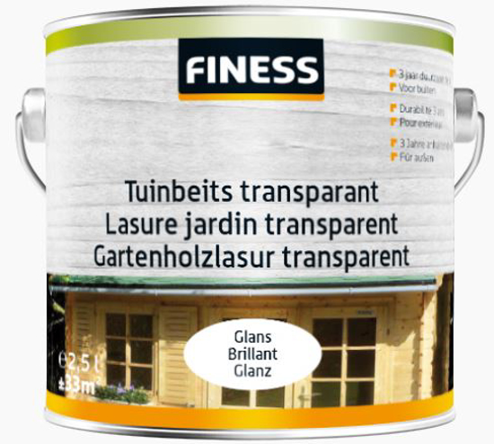 FINESS BEITS TUINHUIS TRANSP. GLANS BU 2,5L 2536 WHITE WASH 35329136 3352690
