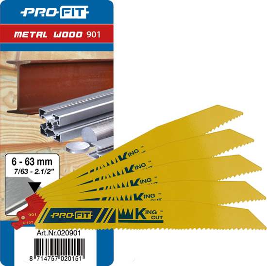 PROFIT 901 RECIPROZAAG 225X25X1,6 MM 6/10 TPI, 5-PACK 020901 3352848