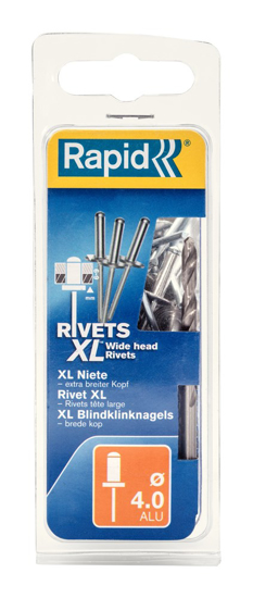 RAPID BLINDKLINKNAGELS XL Ø 4 X 10 MM INCL. BOOR 50 ST., BLISTER  3353269