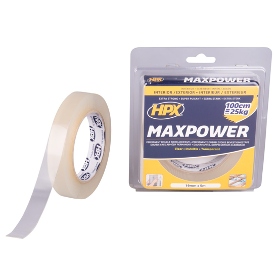 MAX POWER TRANSPARENT BEVESTIGINGSTAPE - 19MM X 5M HT1905 3353809