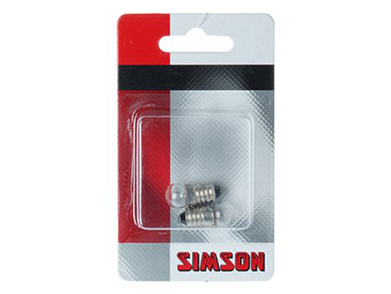 SIMSON FIETSLAMPJE ACHTER ***OP=OP*** 2 STUKS 6 VOLT/0,6 WATT IN BLIST  3354239