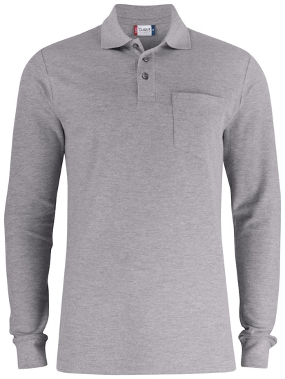 BASIC POLO LS POCKET GRIJSMELANGE L 028235-95-6 3354701