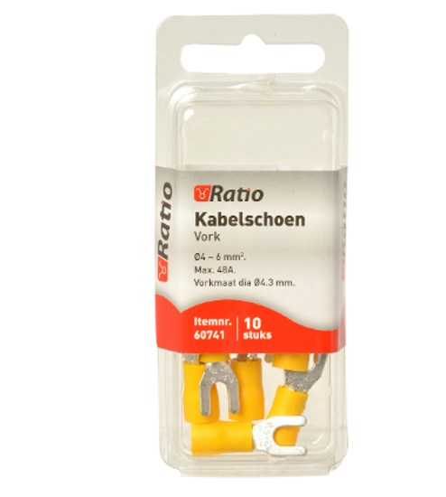 KABELSCHOEN VORK BM=4MM 4-6MM² - 10ST IN BLISTER 60741 3355029