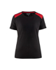 DAMES T-SHIRT BI-COLOUR ZWART/ROOD XL 347910429956XL  3355042