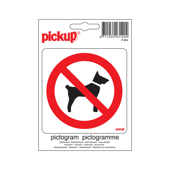 STICKER VERBODEN VOOR HONDEN 100X100 MM P810 3344110