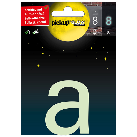 GLOW IN THE DARK LETTER A 75 MM ZELFKLEVEND 390990751A 3354475
