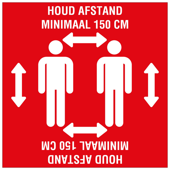 VLOERSTICKER HOUD AFSTAND (R/W) 280X280 MM GELAMINEERD 8199280280 3355730
