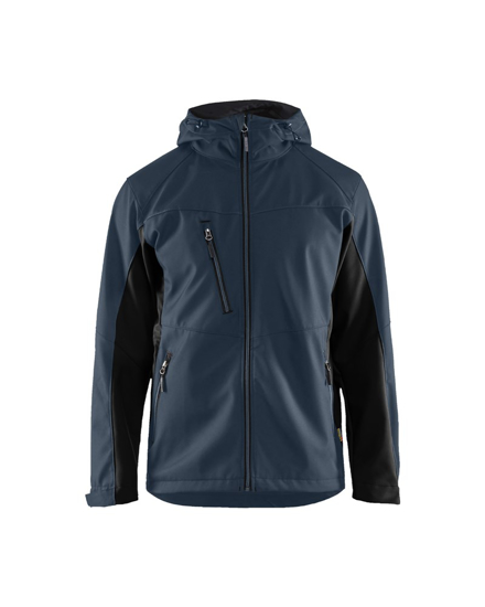 SOFTSHELL JACK MET CAPUCHON DONKER MARINEBLAUW/ZWART XXL 475325168699X  3356477