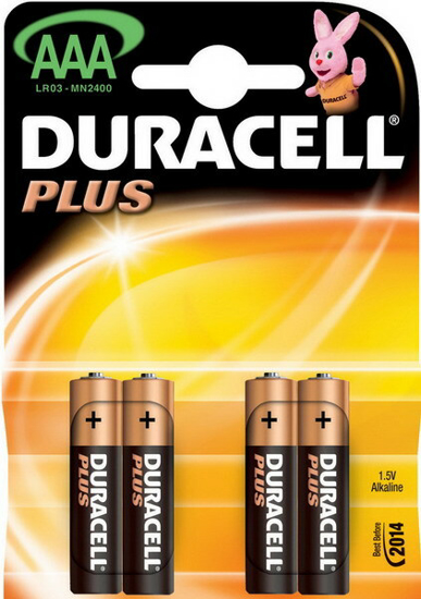 DURACELL PLUSPOWER 1,5V AAA MN2400 (BLISTER A 4 STUKS)  3356576