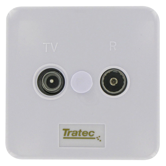 Afbeeldingen van COAX OPBOUW WANDCONTACTDOOS TV EN RADIO WIT ZIGGO GEKEURD ##NML