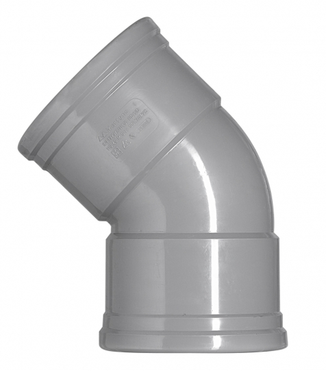 Afbeeldingen van PVC BOCHT MANCHETVERBINDING 2XMOF 45GRADEN 160MM