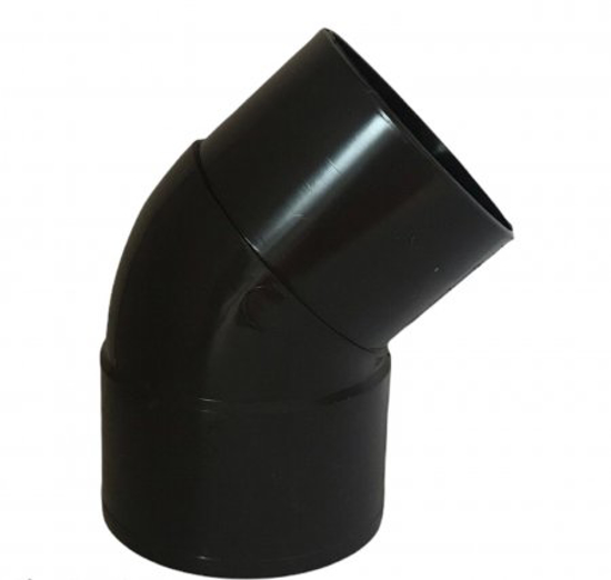 Afbeeldingen van PVC BOCHTVERJONGING BRUIN HWA 1XMOF 45GRADEN 60MM