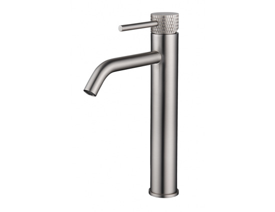 Afbeeldingen van RIBBD XL WASTAFELKRAAN HOOG MET COLDSTART GEBORSTELD STAAL PVD