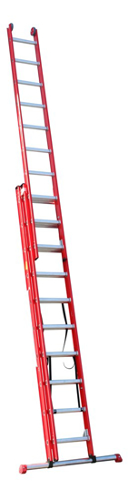 Afbeeldingen van REFORMLADDER 3-DELIG ALUMINIUM 3 X 12 MET STALEN BALK 4T
