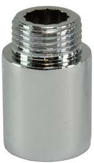 Afbeeldingen van KRAANVERLENGKOPPELING CHROOM 3/8" X 15MM