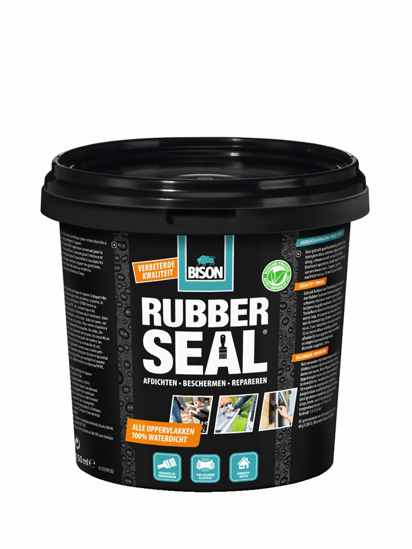Afbeeldingen van BISON RUBBER SEAL COATING ZWART POT 750ML