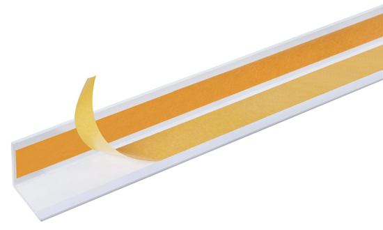 Afbeeldingen van HOEKPR,ZELFKL.PVC,WIT 10X10X1/2,6M