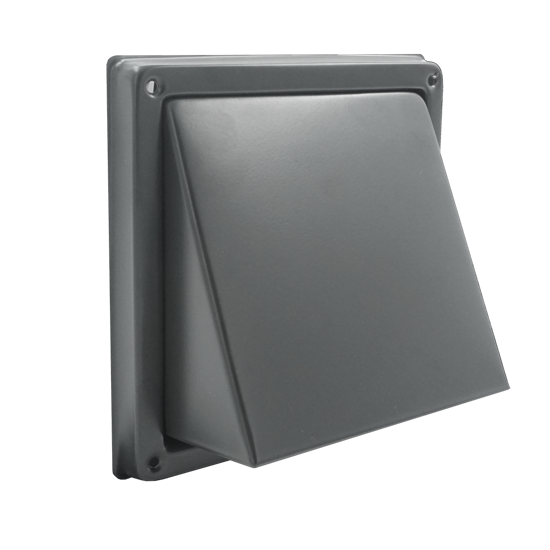 Afbeeldingen van KAPROOSTER MET KLEP RVS 304 ZWART RAL7021 Ø100MM