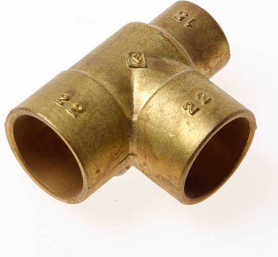 Afbeeldingen van MESSING SOLDEER T-STUK 22 X 22 X 15