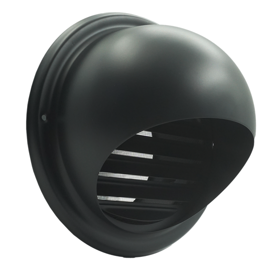 Afbeeldingen van BOLROOSTER RVS 304 ZWART RAL7021 Ø150MM