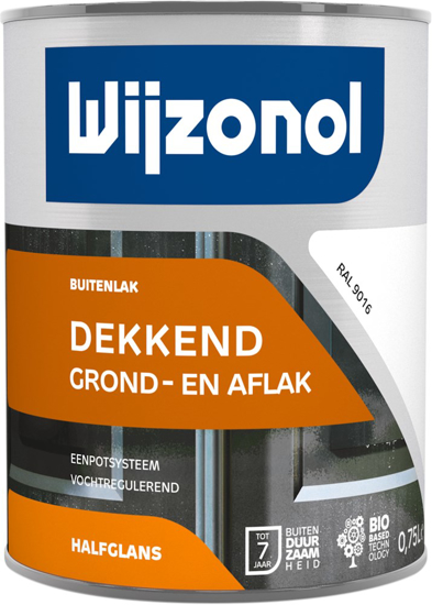 Afbeeldingen van WIJZONOL DEKKEND HALFGLANS GROND EN AFLAK 750ML RAL 9016