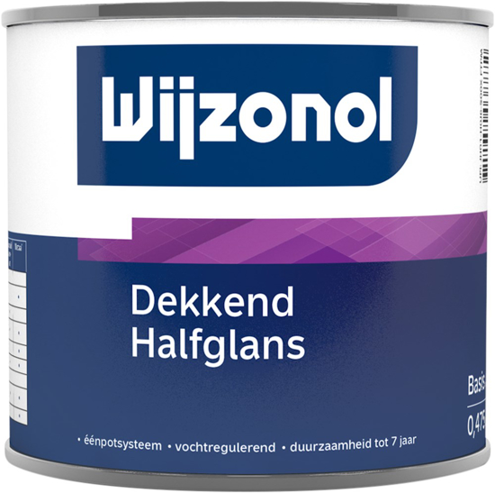 Afbeeldingen van WIJZONOL DEKKEND HALFGLANSLAK BASIS WIT 475ML